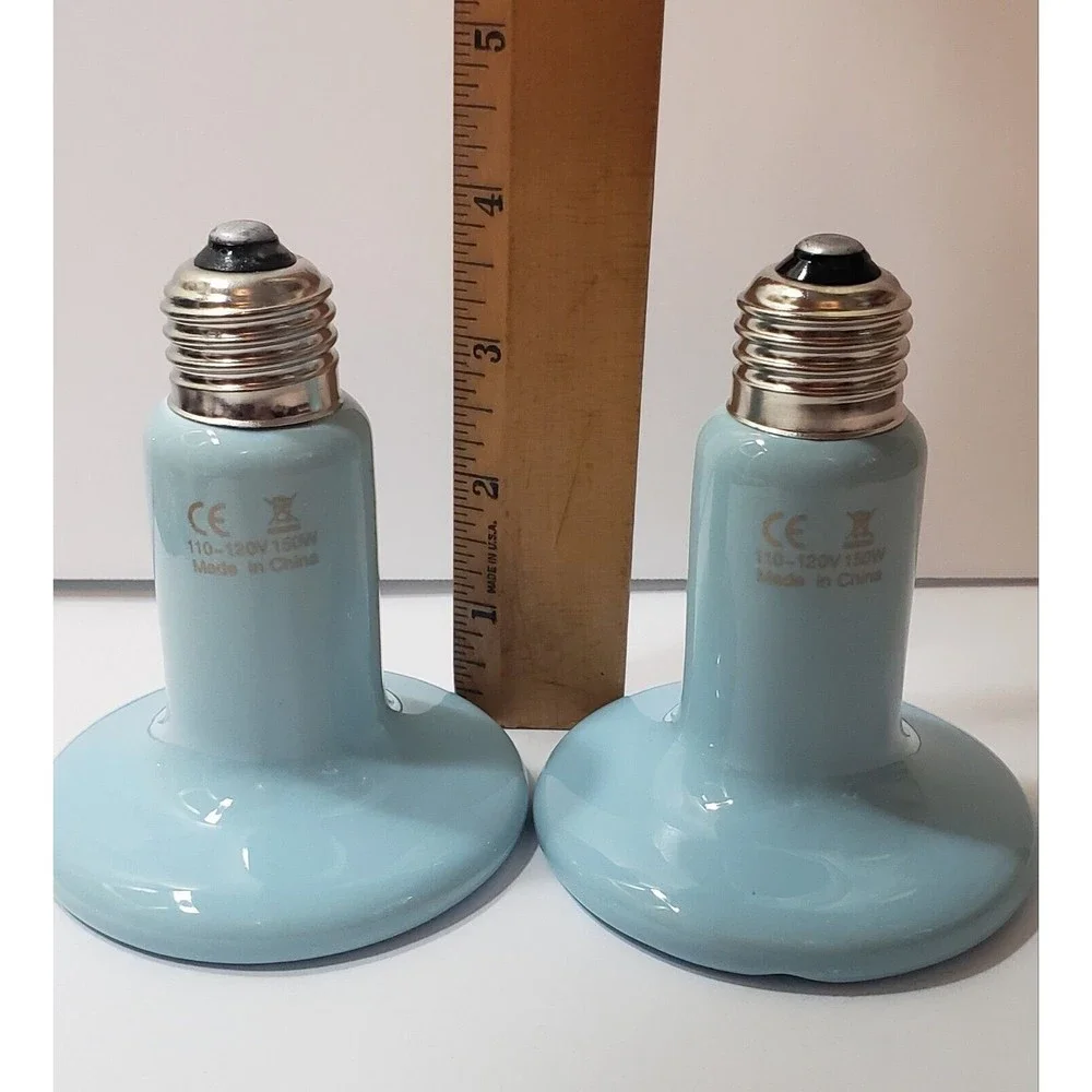 2 Pk Ceramic Heat Emitter Reptile 150W Lamp Bulb Emitting Brooder Coop Heater